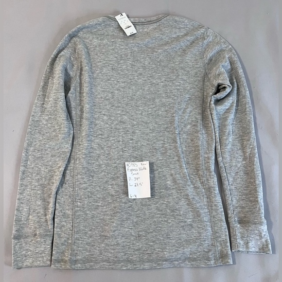 Express Shirt Adult Sz Small Gray Thermal Waffle Pullover Long Sleeve Mens NWT - Picture 7 of 7